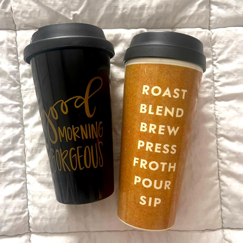 SET OF 2 Travel Coffee Cups
